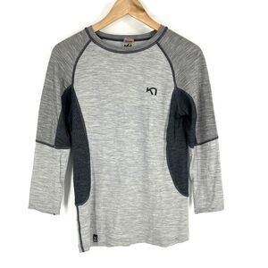 Kari Traa T Shirt Size Medium Womens Gray Alelam 3/4 Sleeve Baselayer Mesh Sides